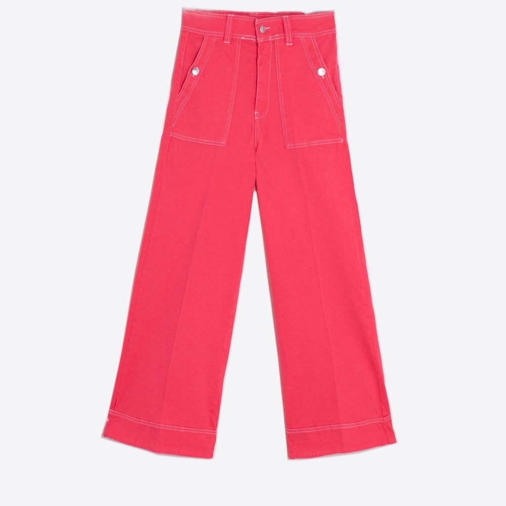 Vilagallo Wide Leg Coral Trouser